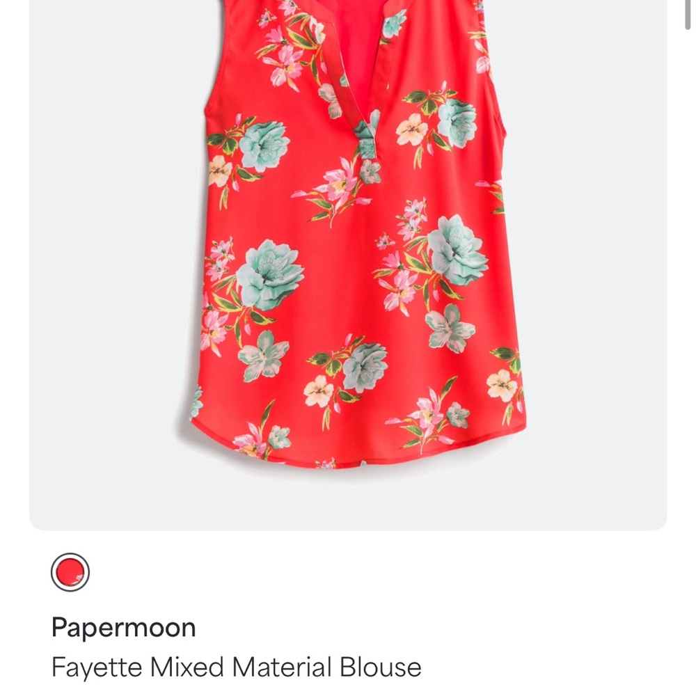 Papermoon Vibrant Red Floral Blouse